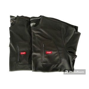 Wrangler Shirt‎ Mens XL  Black Waffle Chest Pocket Long Sleeve Pullover NWOT